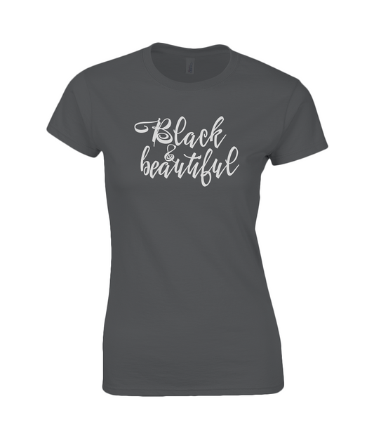 Black History "Black & Beautiful" Women's Cotton Tshirt