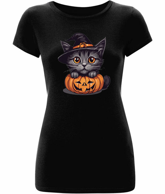 Halloween "Kitten" Women's Slim-Fit Jersey Tshirt SAYIT Fashion