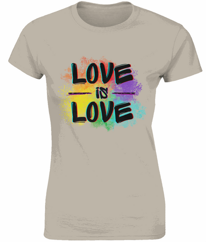 Pride "Love is Love" Women's Fitted Tshirt SAYIT Fashion